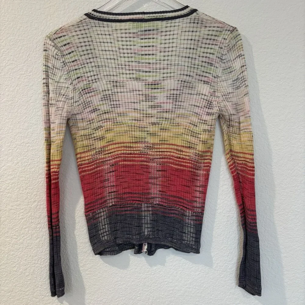 Missoni Cardigan Sweater 4 XS Multicolor Striped V-neck Made in Italy Classic - Picture 11 of 16